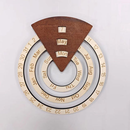 📅Wooden Perpetual Calendar – Rotating Wall Calendar