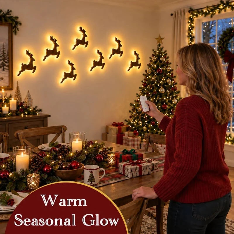 🦌 Glowing LED Reindeer Wall Decor – Festive Christmas Lighting 🎄