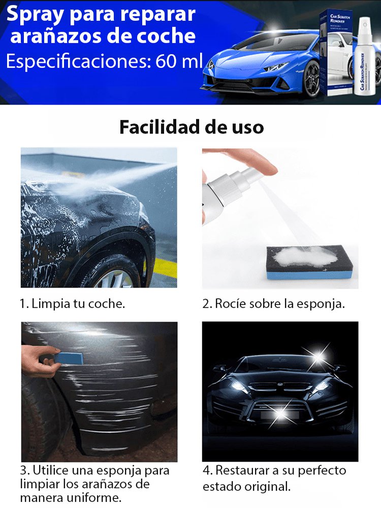 🔥Spray reparador de arañazos para coche – ¡Ahorra dinerales en el taller!