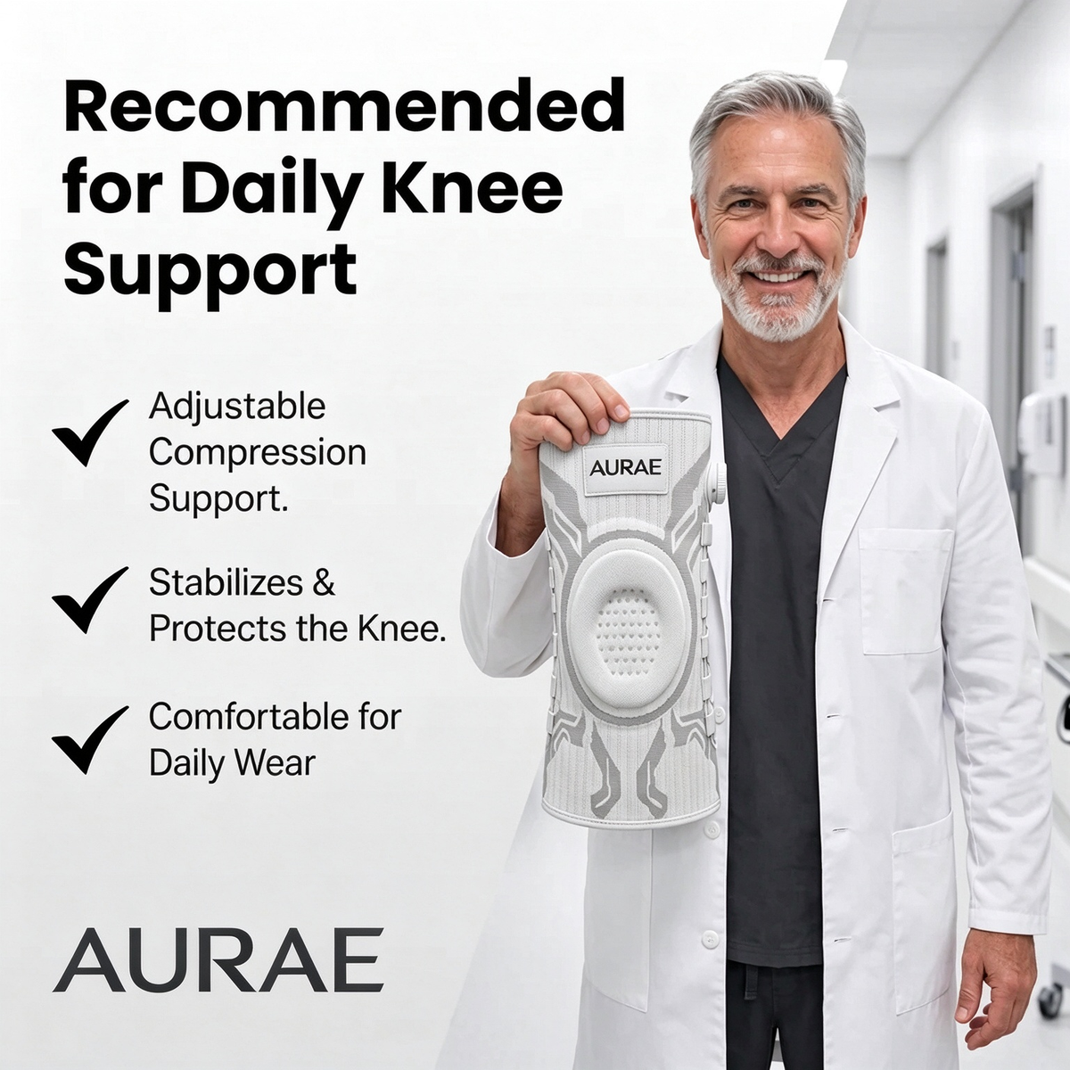 Aurae Knee Sleeve | Instant Relief, All-Day Stability & Adjustable Support