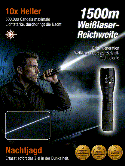🔦 'Tongtianpao' Super-Bright White Laser Zoom Flashlight