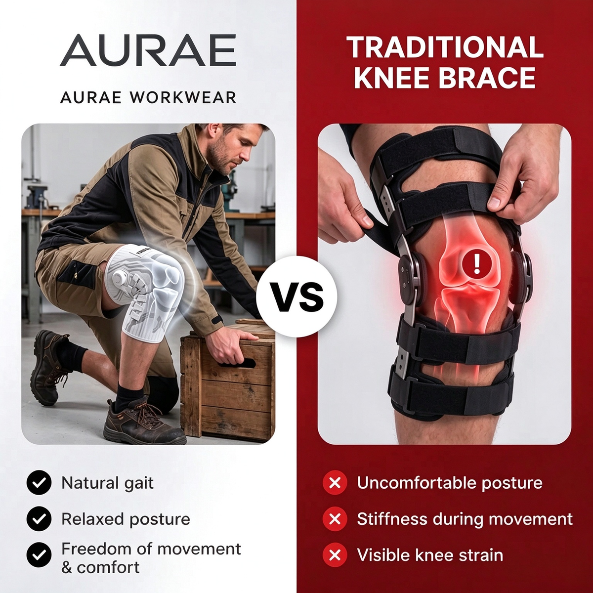 Aurae Knee Sleeve | Instant Relief, All-Day Stability & Adjustable Support