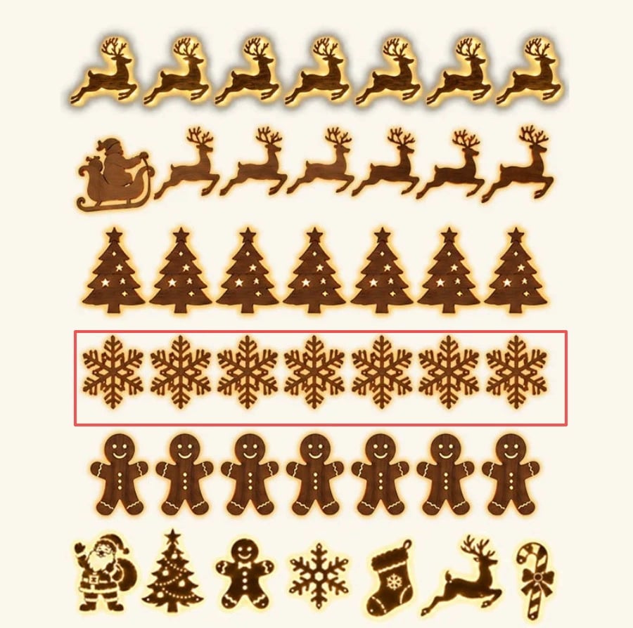 🎄 Light-Up Christmas Wall Decoration – Reindeer & Christmas Motifs, 7-Piece Decor Set, 6 Variants to Choose From