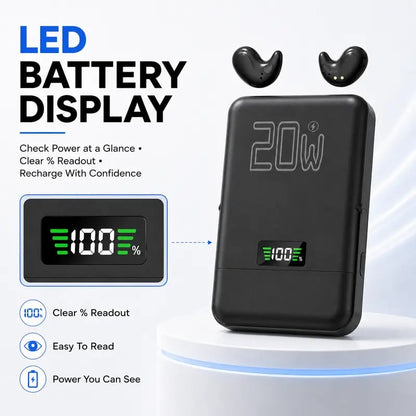 🎧 3-in-1 Magnetic Power Bank with Wireless Bluetooth Earbuds – 20W Fast Charging Phone Charger Pad, Noise Isolating Sleep Earphones, Fold-Out Stand & LED Battery Display for Travel & Daily Carry