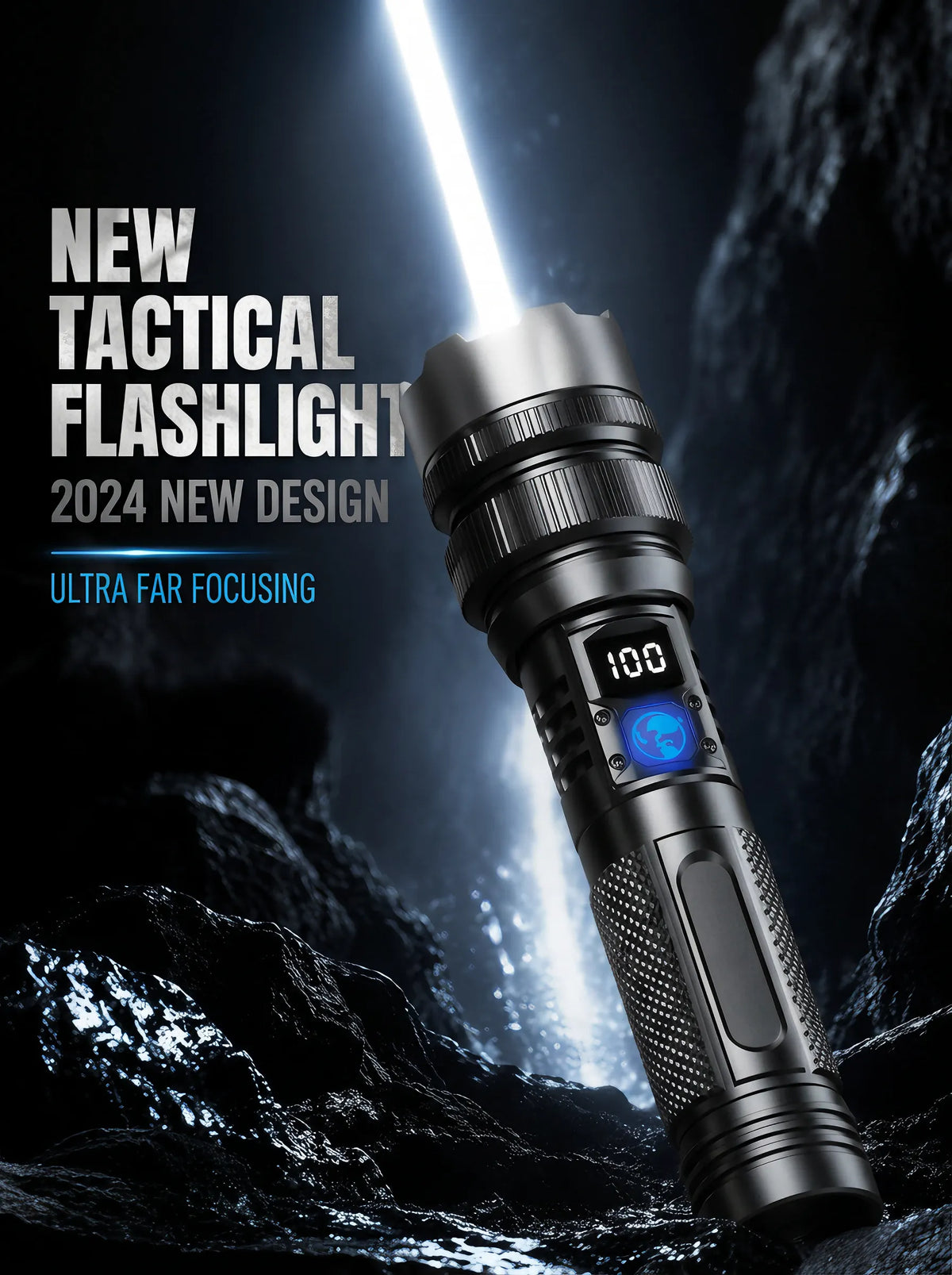 🔦‘’TongTianPao‘’ High-Power Rechargeable Zoom Flashlight – 2000LM, Power Bank & Digital Battery Display