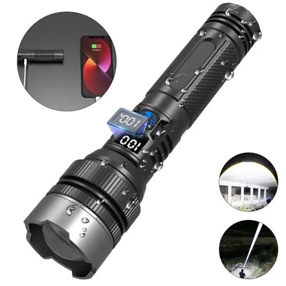 🔦‘’TongTianPao‘’ High-Power Rechargeable Zoom Flashlight – 2000LM, Power Bank & Digital Battery Display