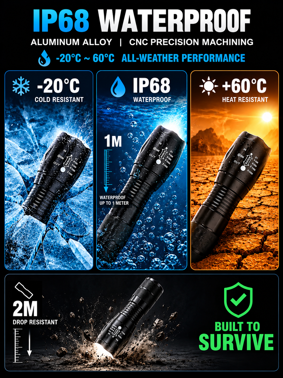 "Tongtianpao" High-Brightness Zoomable White Laser Flashlight🚀