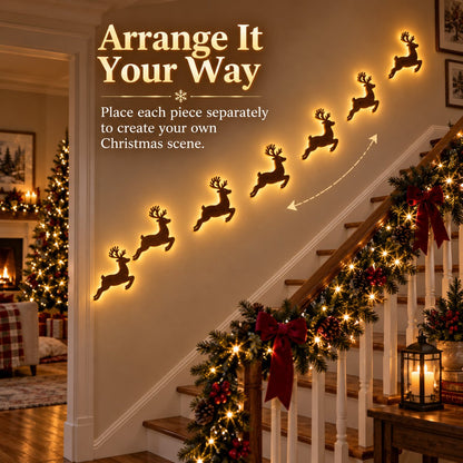 🎄 Light-Up Christmas Wall Decoration – Reindeer & Christmas Motifs, 7-Piece Decor Set, 6 Variants to Choose From