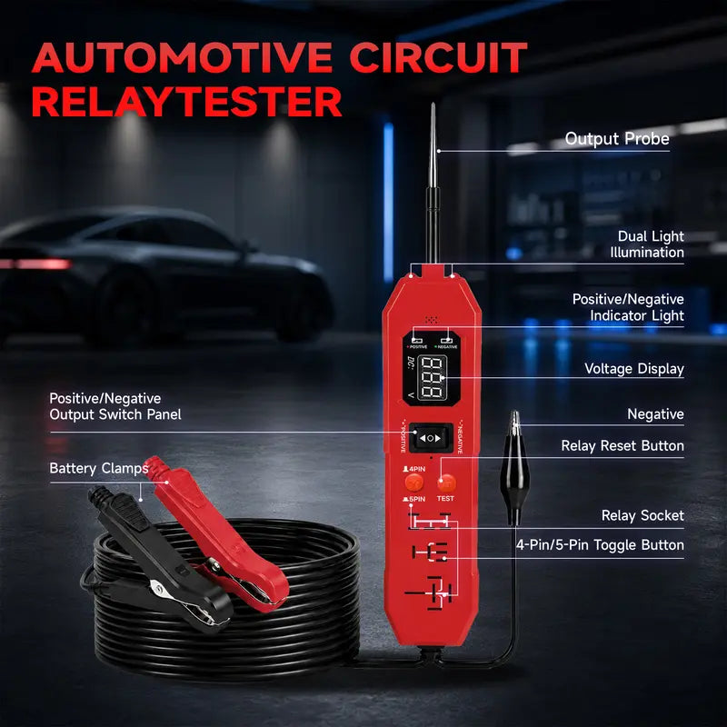 🔧 6-in-1 Automotive Circuit & Relay Tester – Find Electrical Faults Fast!