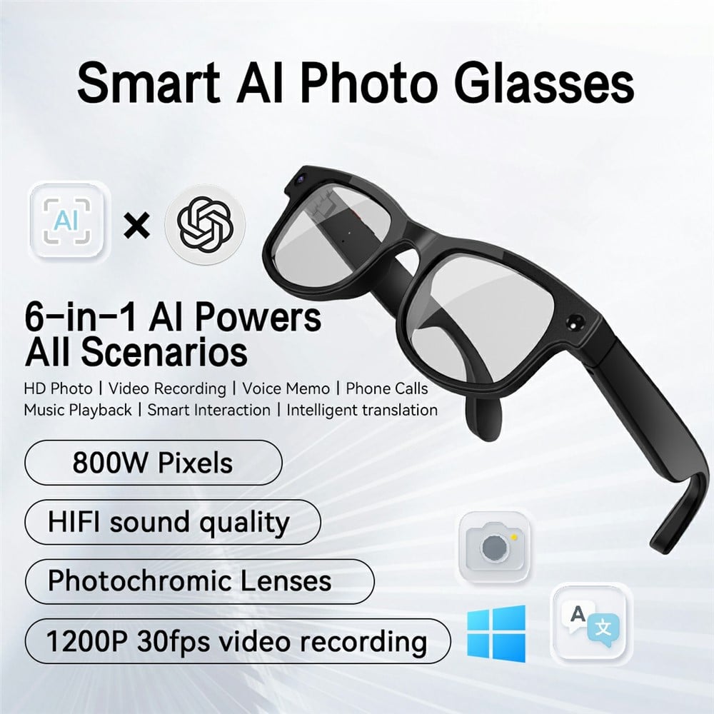 🔥👓Smart AI Translation Camera Bluetooth Glasses