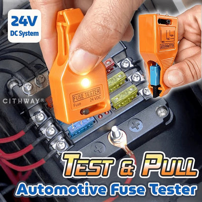 24V DC Car Fuse Tester Puller, Easy Tool to Test, Find & Remove Blown ATO/ATC/ATM Blade and Glass Tube Fuses in Car Fuse Box