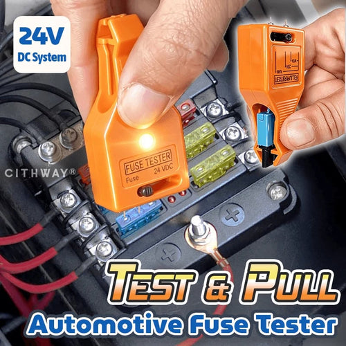 24V DC Car Fuse Tester Puller, Easy Tool to Test, Find & Remove Blown ATO/ATC/ATM Blade and Glass Tube Fuses in Car Fuse Box