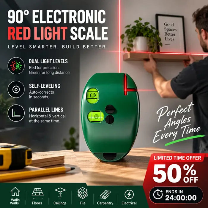 🔧90° Right‐Angle Laser Level Square | Infrared Line Marker for Tiling & DIY Projects