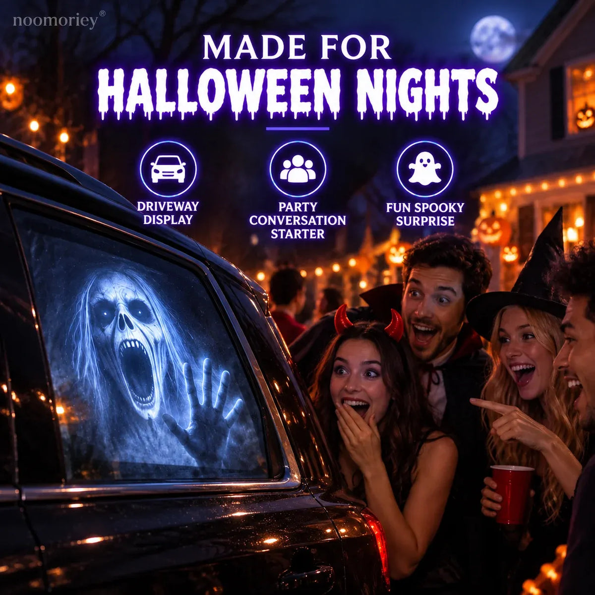 👻 Haunt Rise Halloween Window Projector-360° Adjustable Stand for Home Decor 🎃