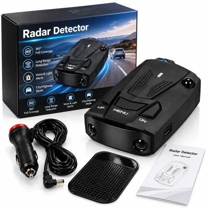 🚗GPS Speed Reminder & 360° Radar Detector – Voice & LED Alerts