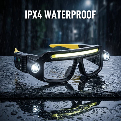 🔦 Rechargeable LED Headlamp Glasses – Hands-Free Lighting, Wave On/Off-JOE