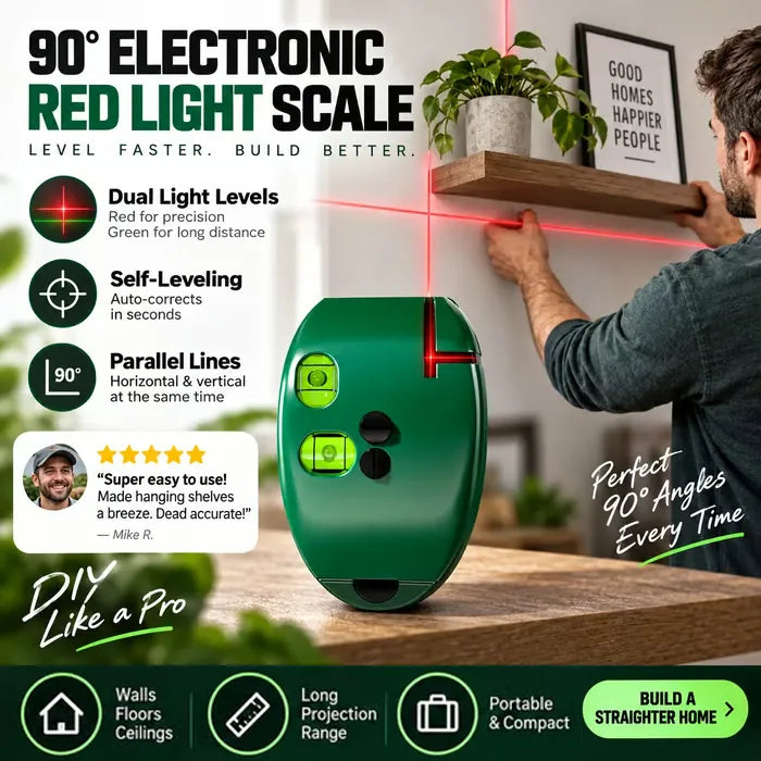 🔧90° Right‐Angle Laser Level Square | Infrared Line Marker for Tiling & DIY Projects