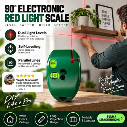 🔧90° Right‐Angle Laser Level Square | Infrared Line Marker for Tiling & DIY Projects