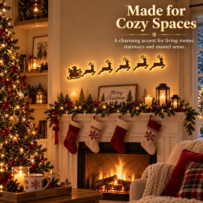 🎄 Light-Up Christmas Wall Decoration – Reindeer & Christmas Motifs, 7-Piece Decor Set, 6 Variants to Choose From