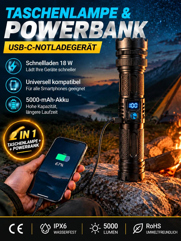 【Ultra Bright Sky Cannon】Ultra-bright white laser flashlight, Rechargeable and portable for emergencies