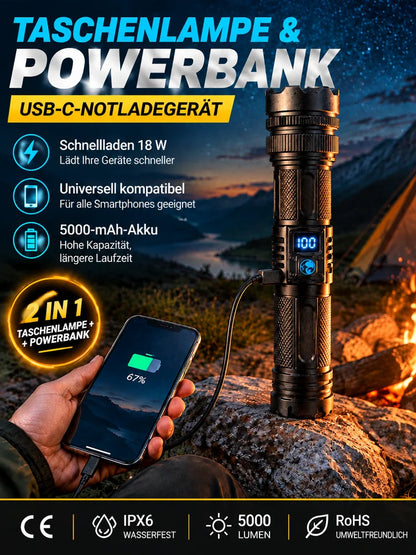 【Ultra Bright Sky Cannon】Ultra-bright white laser flashlight, Rechargeable and portable for emergencies