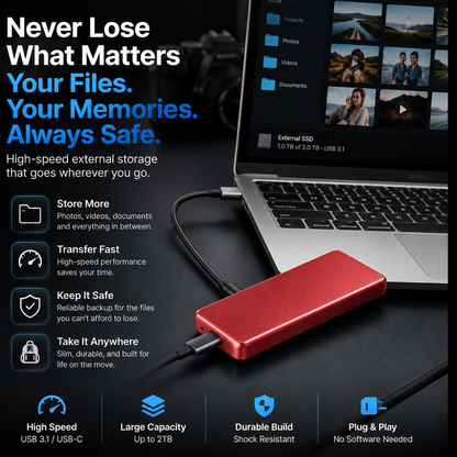 🔥 Portable External SSD – Protect Your Photos, Videos & Important Files