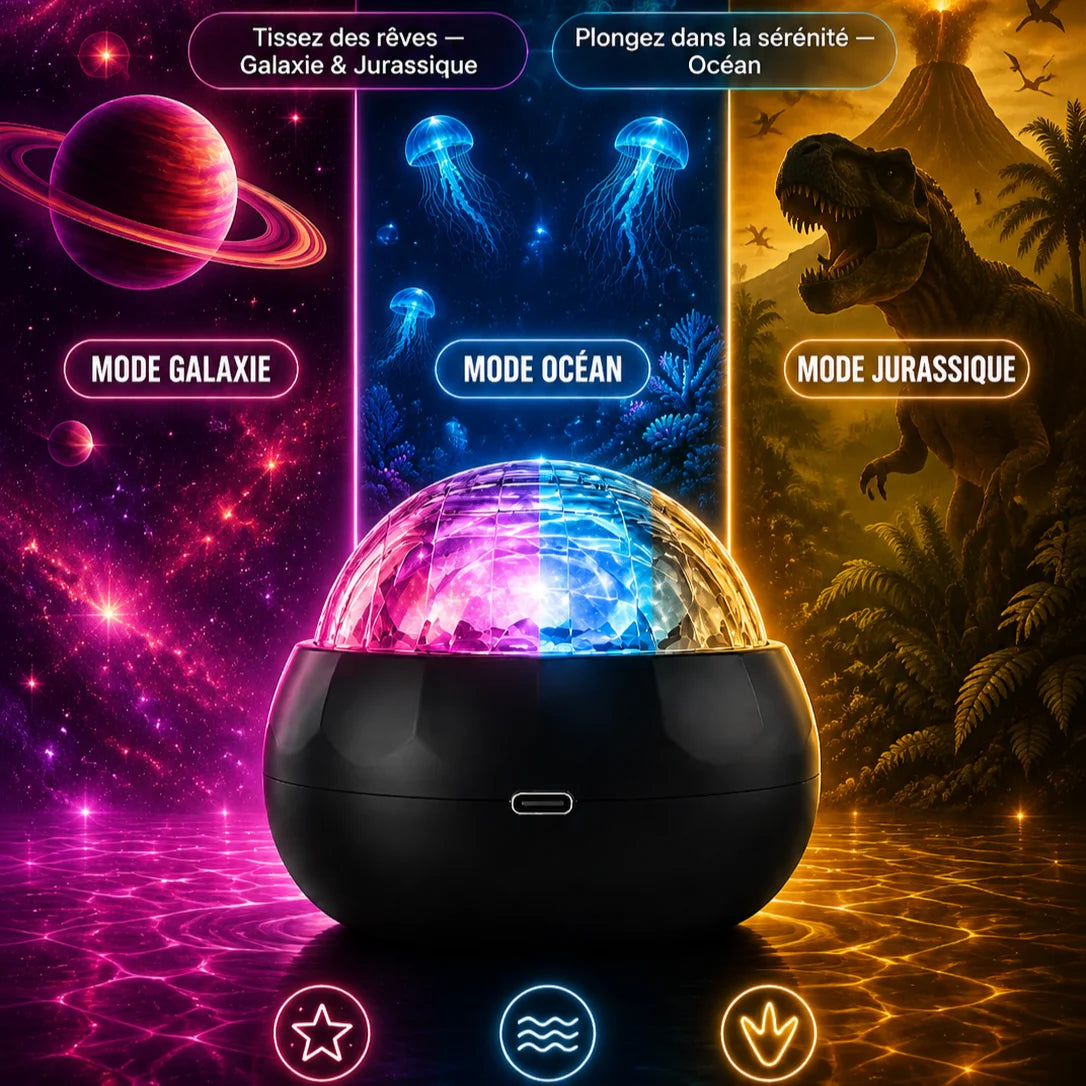 Floating 4K holographic star projector with aurora borealis