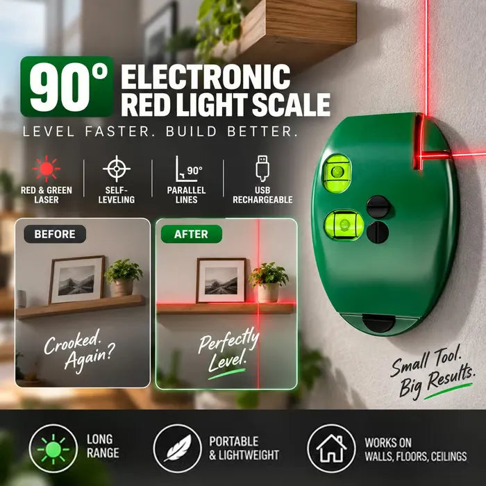 🔧90° Right‐Angle Laser Level Square | Infrared Line Marker for Tiling & DIY Projects