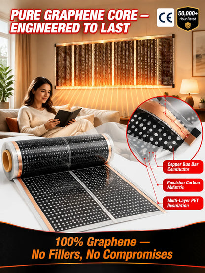 【3-Second Instant Heating】Honeycomb Graphene Far-Infrared Carbon Crystal Wall Heater