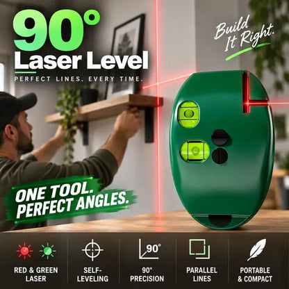 🔧90° Right‐Angle Laser Level Square | Infrared Line Marker for Tiling & DIY Projects