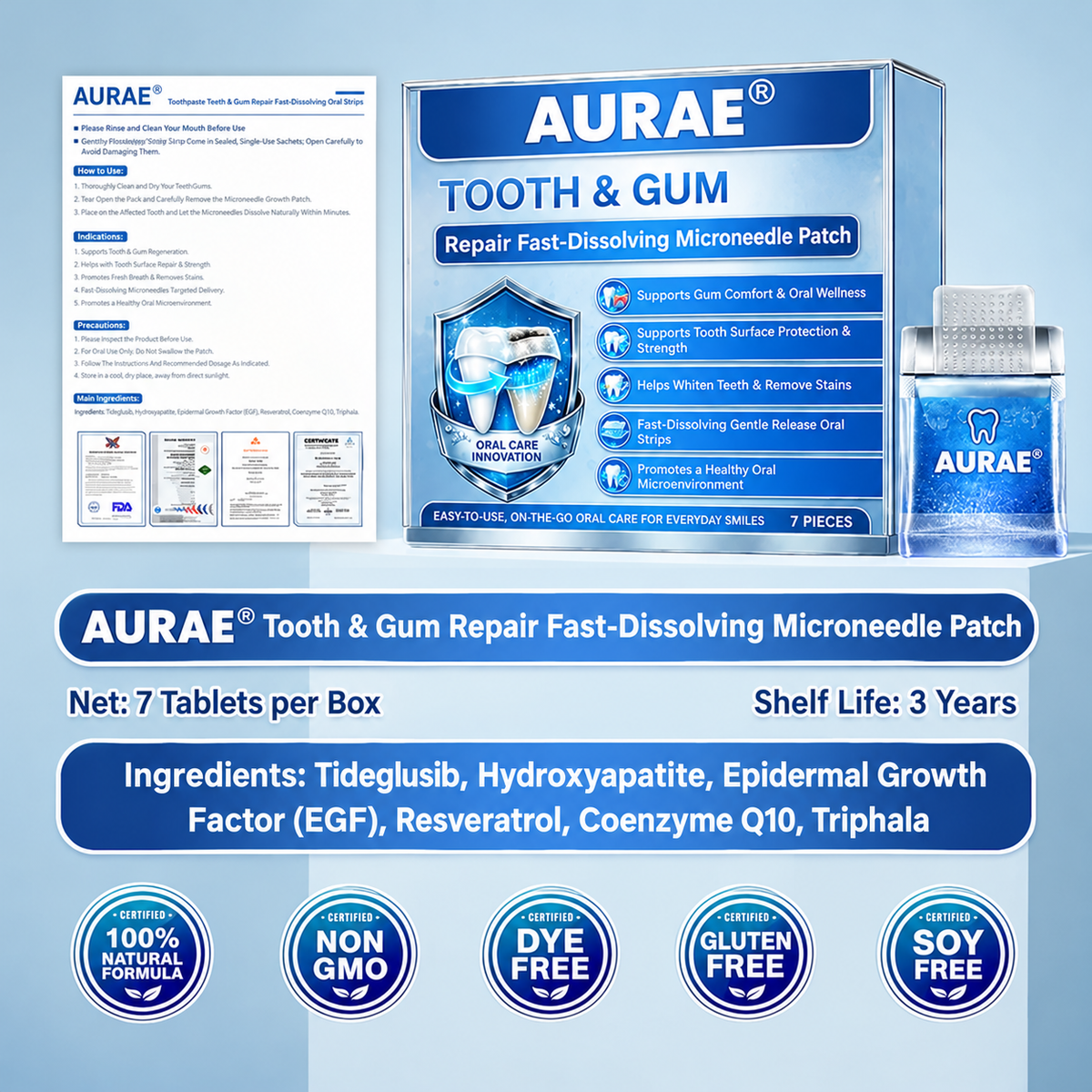 Ceoerty® Tooth & Gum Care Fast-Dissolving Microneedle Patch✨ (𝟓-𝐢𝐧-𝟏 💎 𝐑𝐞𝐛𝐮𝐢𝐥𝐝 𝐄𝐧𝐚𝐦𝐞𝐥 & 𝐃𝐞𝐧𝐭𝐢𝐧 • 𝐒𝐭𝐫𝐞𝐧𝐠𝐭𝐡𝐞𝐧 𝐆𝐮𝐦𝐬 • 𝐄𝐫𝐚𝐝𝐢𝐜𝐚𝐭𝐞 𝐓𝐚𝐫𝐭𝐚𝐫 & 𝐎𝐝𝐨𝐫 • 𝐖𝐡𝐢𝐭𝐞𝐧𝐢𝐧𝐠 • 𝐒𝐭𝐨𝐩 𝐓𝐨𝐨𝐭𝐡 𝐒𝐞𝐧𝐬𝐢𝐭𝐢𝐯𝐢𝐭𝐲)
