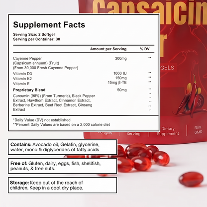 🔥 MEGA BLOWOUT SALE🔥 12-in-1 Capsaicin Complex Softgels
