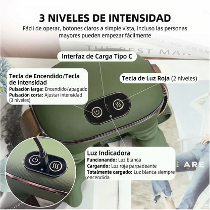 Masajeador de Cuello con Calor · Mano de Masaje 4D