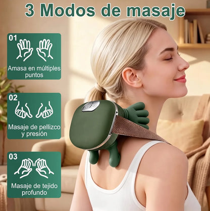 Masajeador de Cuello con Calor · Mano de Masaje 4D
