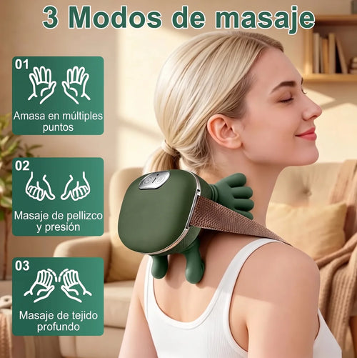 Masajeador de Cuello con Calor · Mano de Masaje 4D