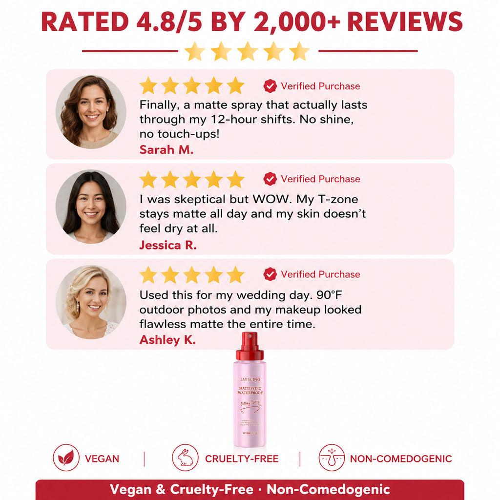 Hyaluronic Acid Waterproof Matte Setting Spray – Transfer-Proof & Shine Control