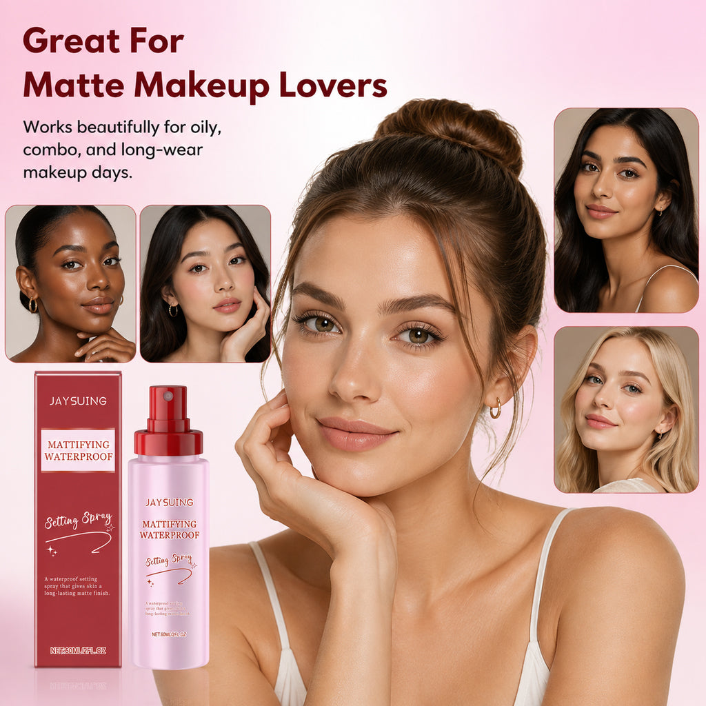Hyaluronic Acid Waterproof Matte Setting Spray – Transfer-Proof & Shine Control