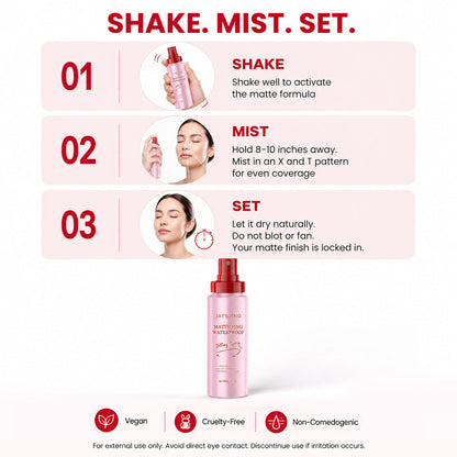 Hyaluronic Acid Waterproof Matte Setting Spray – Transfer-Proof & Shine Control