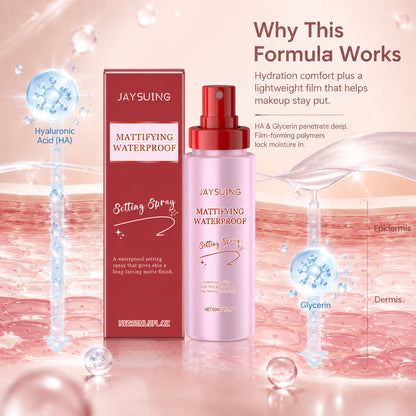 Hyaluronic Acid Waterproof Matte Setting Spray – Transfer-Proof & Shine Control