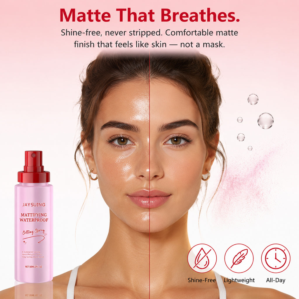 Hyaluronic Acid Waterproof Matte Setting Spray – Transfer-Proof & Shine Control