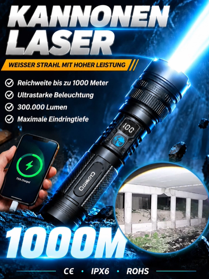 【Ultra Bright Sky Cannon】Ultra-bright white laser flashlight, Rechargeable and portable for emergencies