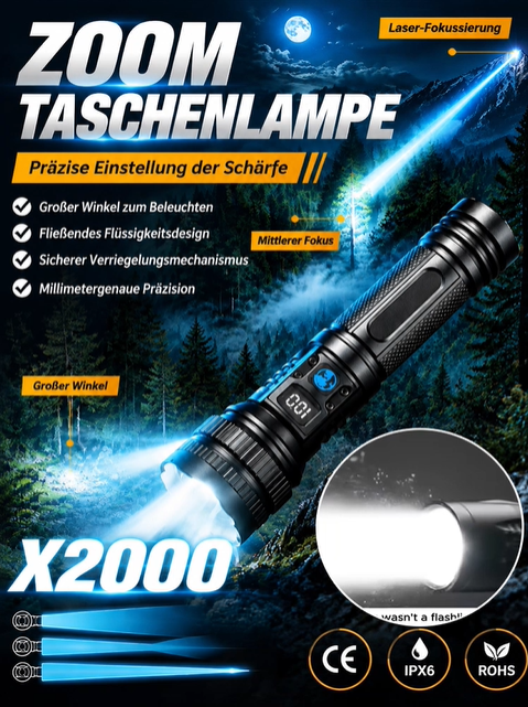 【Ultra Bright Sky Cannon】Ultra-bright white laser flashlight, Rechargeable and portable for emergencies