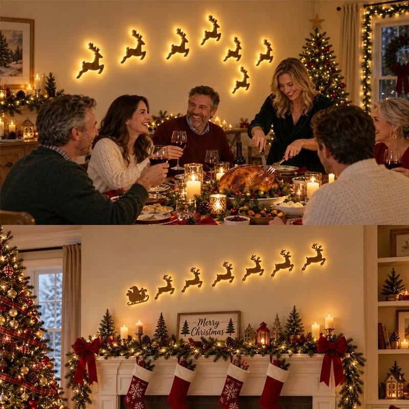 🦌 Glowing LED Reindeer Wall Decor – Festive Christmas Lighting 🎄