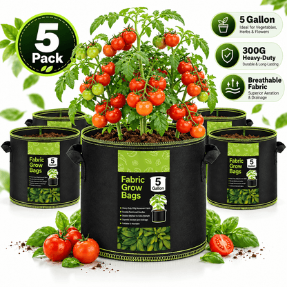 🌿 🥔Heavy Duty 5&10 Gallon Grow Bags 🥕🍅– Fabric Pots with Handles for Garden Plants