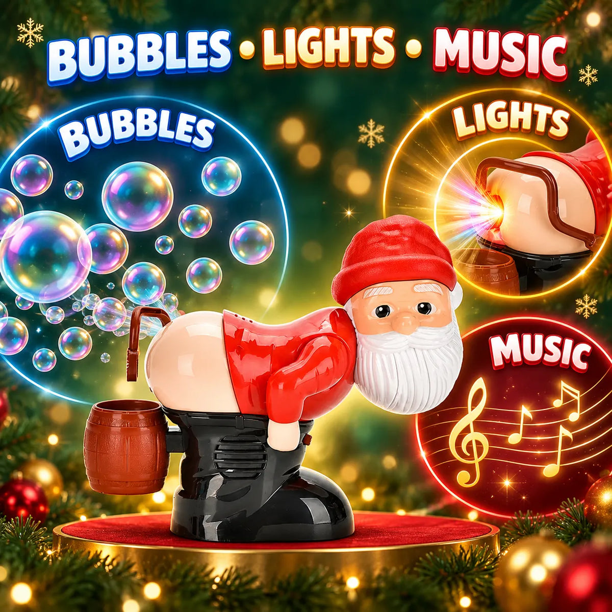 🎅 Farting Santa Bubble Machine💨 Funny Holiday Party Toy & Gift🎁