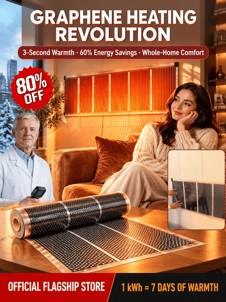 【3-Second Instant Heating】Honeycomb Graphene Far-Infrared Carbon Crystal Wall Heater