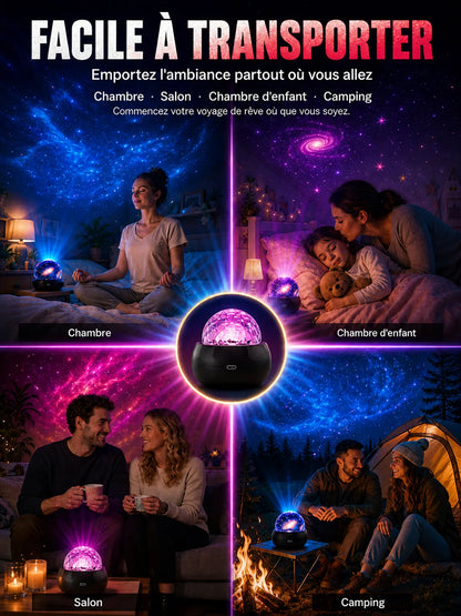 Floating 4K holographic star projector with aurora borealis