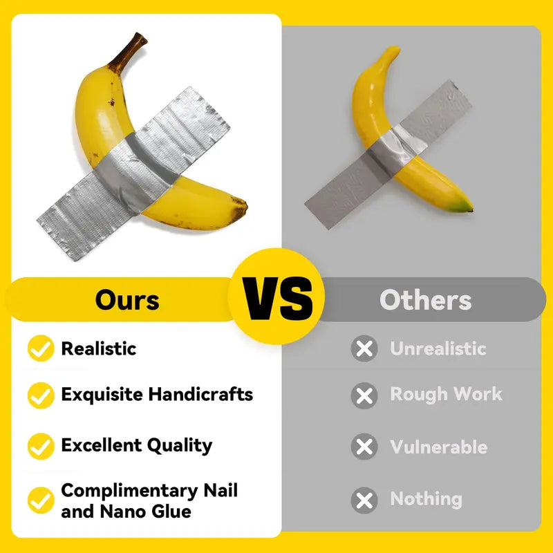Duct Tape Banana Handmade Resin Wall Sculpture