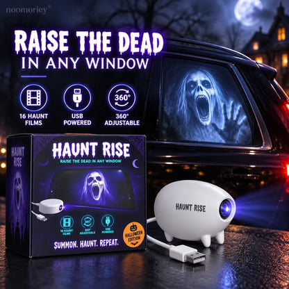 👻 Haunt Rise Halloween Window Projector-360° Adjustable Stand for Home Decor 🎃