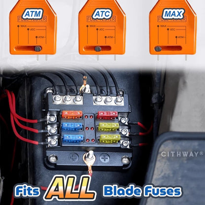24V DC Car Fuse Tester Puller, Easy Tool to Test, Find & Remove Blown ATO/ATC/ATM Blade and Glass Tube Fuses in Car Fuse Box